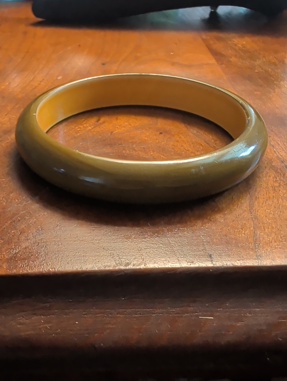 Bangle Olive Green Vintage  Bracelet 3" x .50" timeless classic day or night